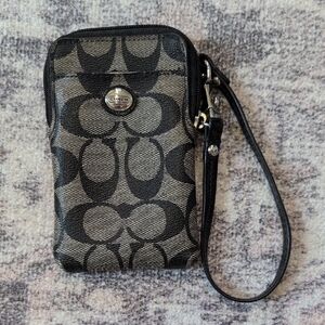 Coach Black and Gray Wristlet